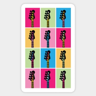 Bass Guitar Headstock Multiple Color Shades Sticker